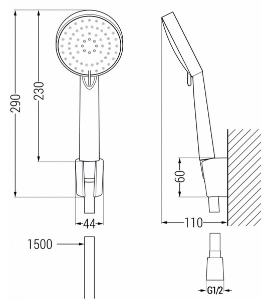 Mexen R-75 bodová sprchová sada, chrom - 785755052-00