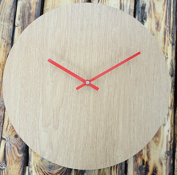 Nástěnné hodiny kruh HDF Oliva: Černé ručičky HDF - černá 30 cm 3436-21954 PR0066- wall clock HEU-