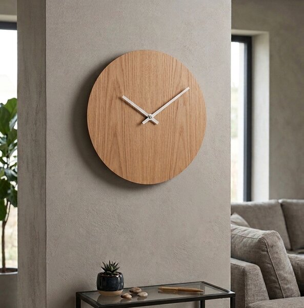 Nástěnné hodiny kruh HDF Oliva: Černé ručičky HDF - černá 30 cm 3436-21954 PR0066- wall clock HEU-