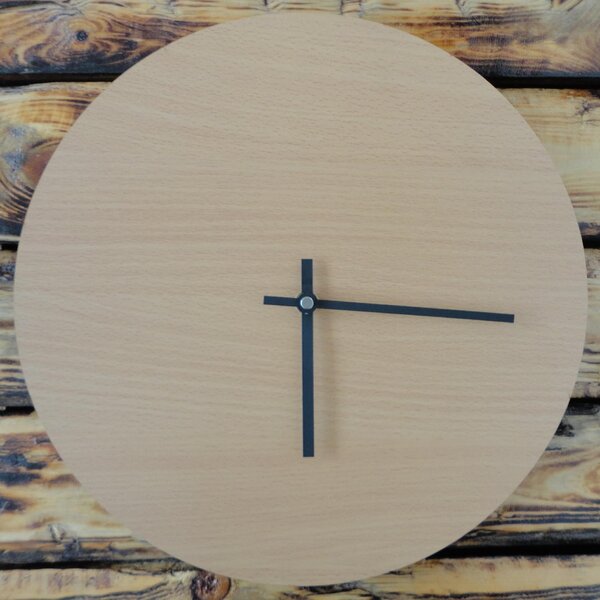 Nástěnné hodiny kruh HDF Oliva: Černé ručičky HDF - černá 30 cm 3436-21954 PR0066- wall clock HEU-