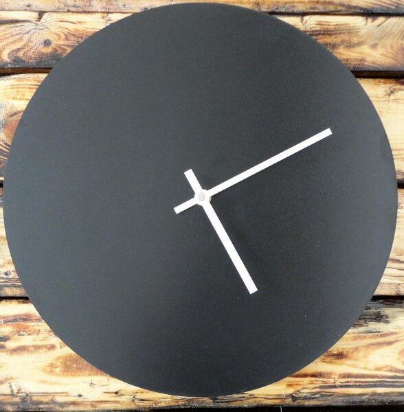 Nástěnné hodiny kruh HDF Oliva: Černé ručičky HDF - černá 30 cm 3436-21954 PR0066- wall clock HEU-