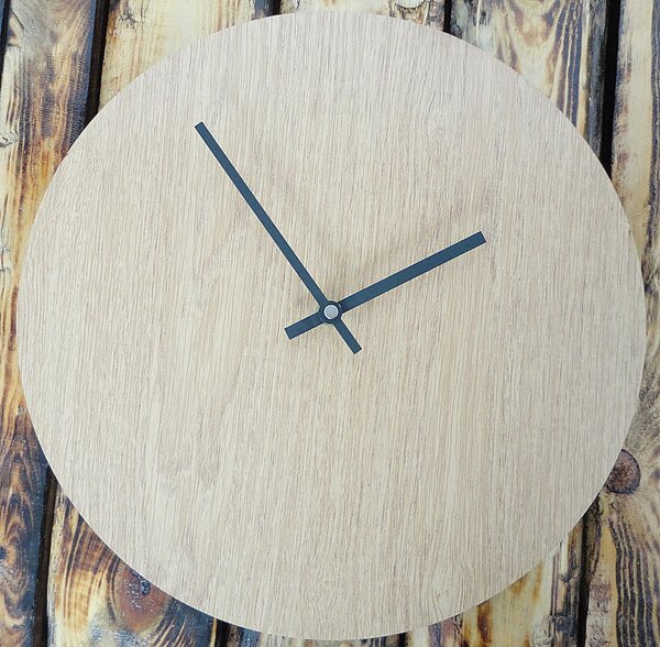 Nástěnné hodiny kruh HDF Oliva: Černé ručičky HDF - černá 30 cm 3436-21954 PR0066- wall clock HEU-