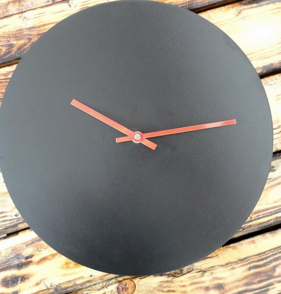 Nástěnné hodiny kruh HDF Oliva: Černé ručičky HDF - černá 30 cm 3436-21954 PR0066- wall clock HEU-