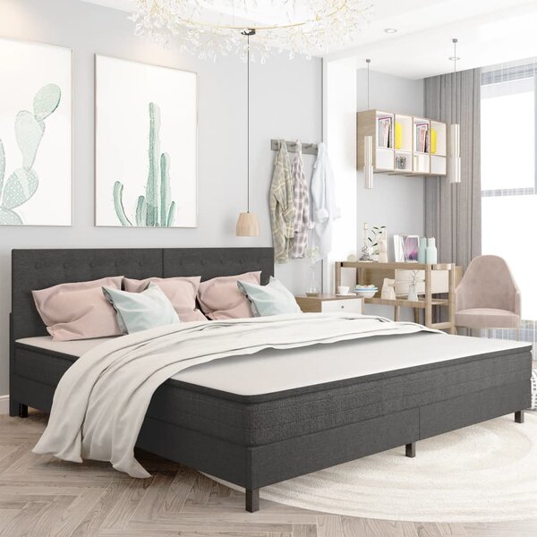 Prošívané čelo postele tmavě šedé textil 200 x 200 cm 287475