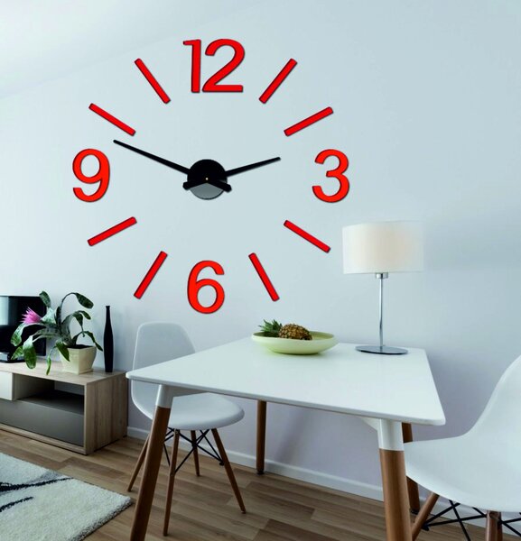 Stylesa - Moderní Nástěnné hodiny MONIKA X0067 3D aj černé: Černá Ral 9005 Černá barva RAL 9005 80 cm 3478-22515 X0067-PENA+SKLO-PLECH 3D HEU-