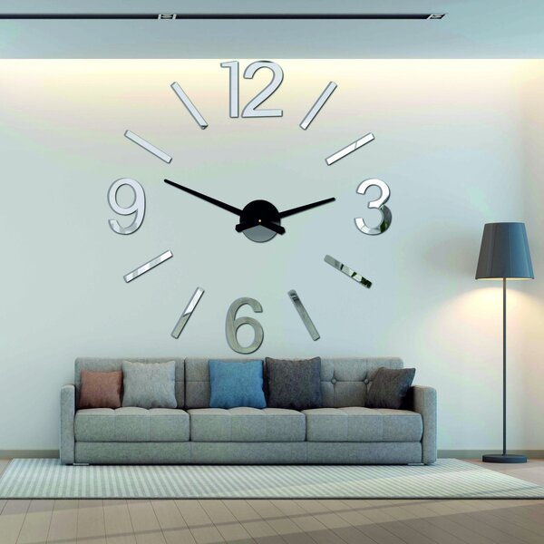Stylesa - Moderní Nástěnné hodiny MONIKA X0067 3D aj černé: Černá Ral 9005 Černá barva RAL 9005 80 cm 3478-22515 X0067-PENA+SKLO-PLECH 3D HEU-
