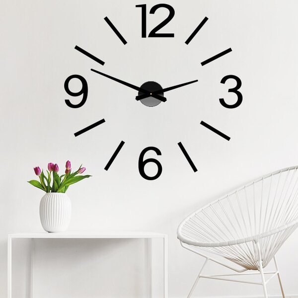 Nástěnné hodiny do kuchyně | AUKRO: Černá Ral 9005 Černá barva RAL 9005 80 cm 3441-22134 X0067-Wall clock 2D HEU+