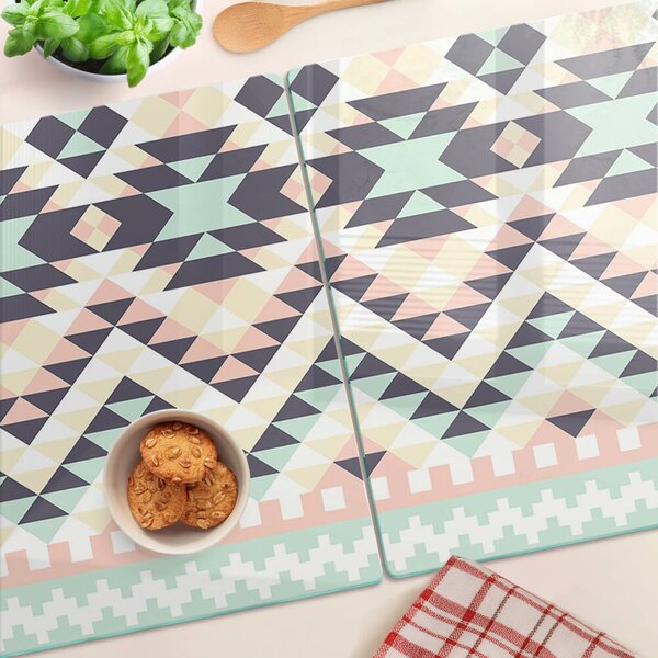 Skleněná krájecí deska Geometrický motiv v pastelových barvách ddk-nr-wm-00007927