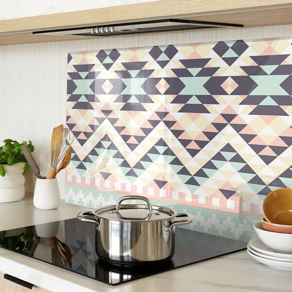 Skleněná krájecí deska Geometrický motiv v pastelových barvách ddk-nr-wm-00007927