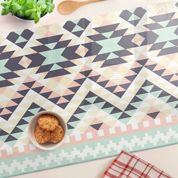 Skleněná krájecí deska Geometrický motiv v pastelových barvách ddk-nr-wm-00007927