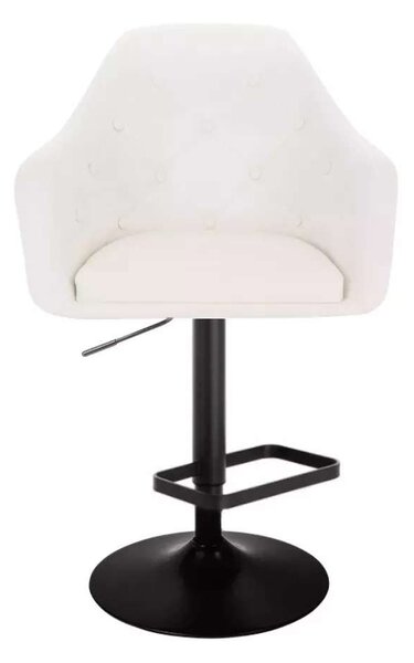 LuxuryForm DESIGN Barová židle ANDORA na černé kulaté podstavě - bílá