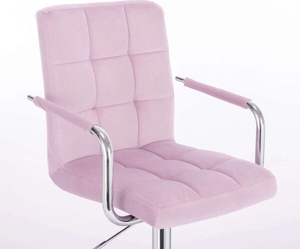 LuxuryForm DESIGN Židle VERONA VELUR na stříbrné podstavě s kolečky - levandule