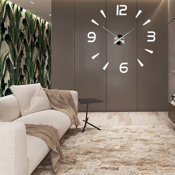 Nalepovací hodiny na zeď - PINEA: Černá Ral 9005 Černá barva RAL 9005 80 cm 3496-23773 12S030-Wall clock HEU-