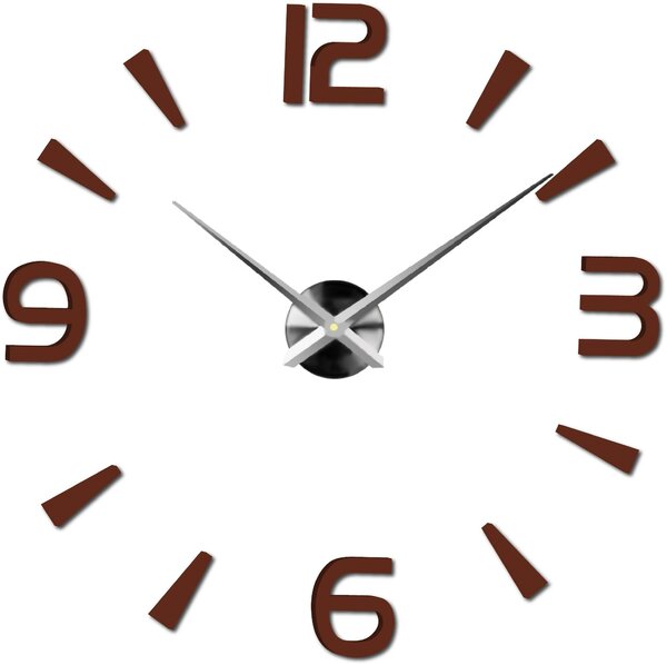 Nalepovací hodiny na zeď - PINEA: Černá Ral 9005 Černá barva RAL 9005 80 cm 3496-23773 12S030-Wall clock HEU-