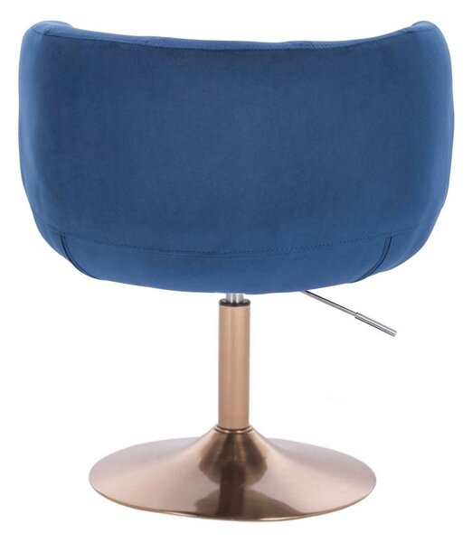 LuxuryForm DESIGN Křeslo MONTANA VELUR na zlatém talíři - modré