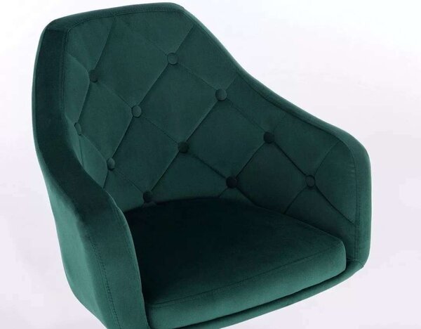 LuxuryForm DESIGN Křeslo ANDORA VELUR na černém talíři - zelené