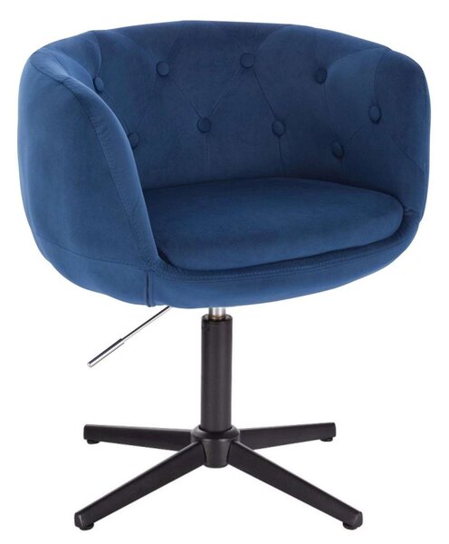 LuxuryForm DESIGN Křeslo MONTANA VELUR na černém kříži - modré