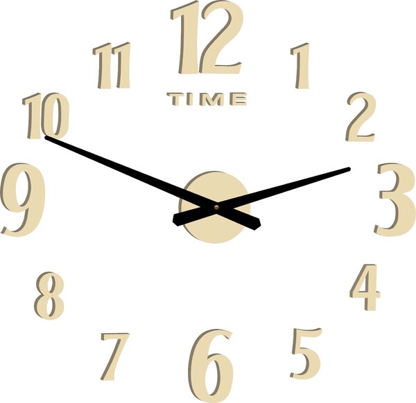 Nástěnné hodiny - CARLOS 2D: Černá Ral 9005 Černé ručičky 80 cm 3556-25329 12P035-Wall clock