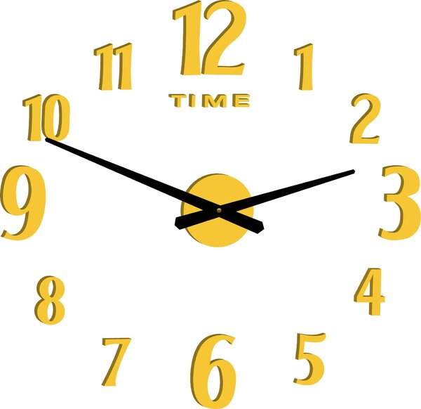 Nástěnné hodiny - CARLOS 2D: Černá Ral 9005 Černé ručičky 80 cm 3556-25329 12P035-Wall clock