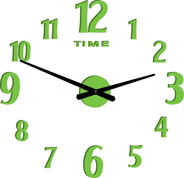 Nástěnné hodiny - CARLOS 2D: Černá Ral 9005 Černé ručičky 80 cm 3556-25329 12P035-Wall clock