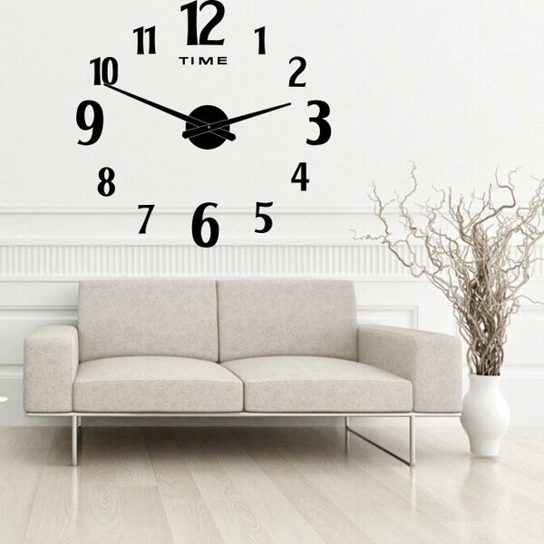Nástěnné hodiny - CARLOS 2D: Černá Ral 9005 Černé ručičky 80 cm 3556-25329 12P035-Wall clock