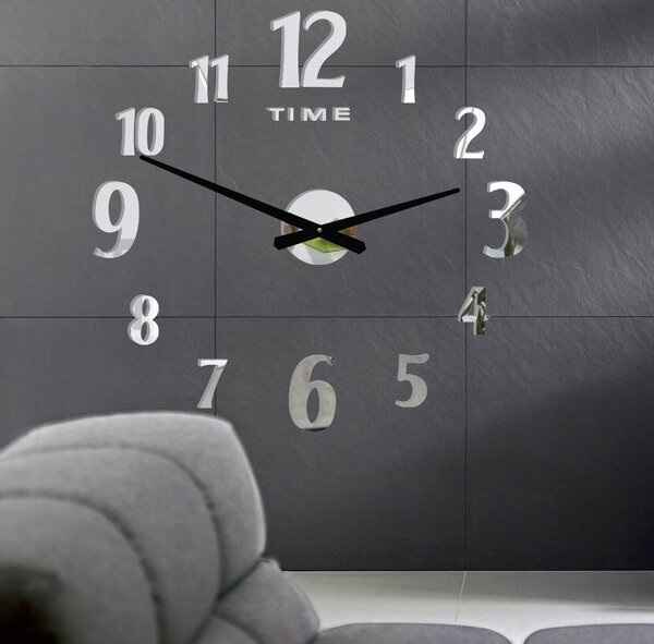 Nástěnné hodiny - CARLOS 2D: Černá Ral 9005 Černé ručičky 80 cm 3556-25329 12P035-Wall clock