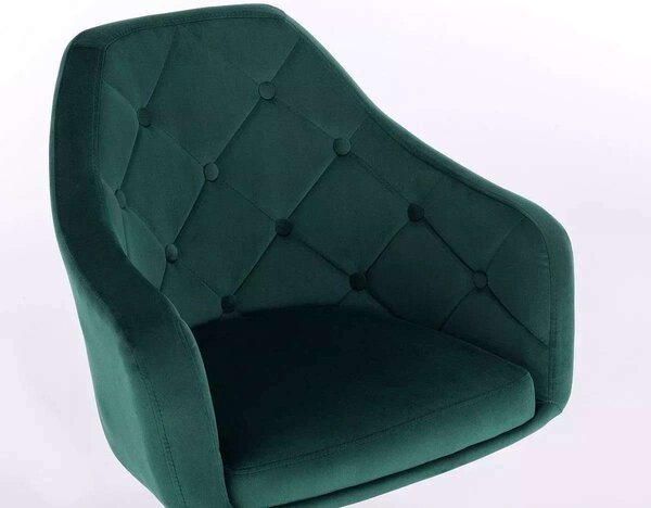 LuxuryForm DESIGN Barová židle ANDORA VELUR na černé hranaté podstavě - zelená
