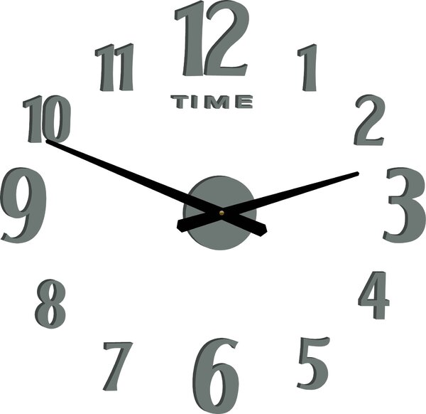 Nástěnné hodiny - CARLOS 2D: Černá Ral 9005 Černé ručičky 80 cm 3556-25329 12P035-Wall clock