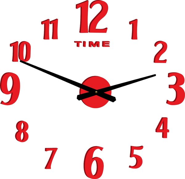 Nástěnné hodiny - CARLOS 2D: Černá Ral 9005 Černé ručičky 80 cm 3556-25329 12P035-Wall clock