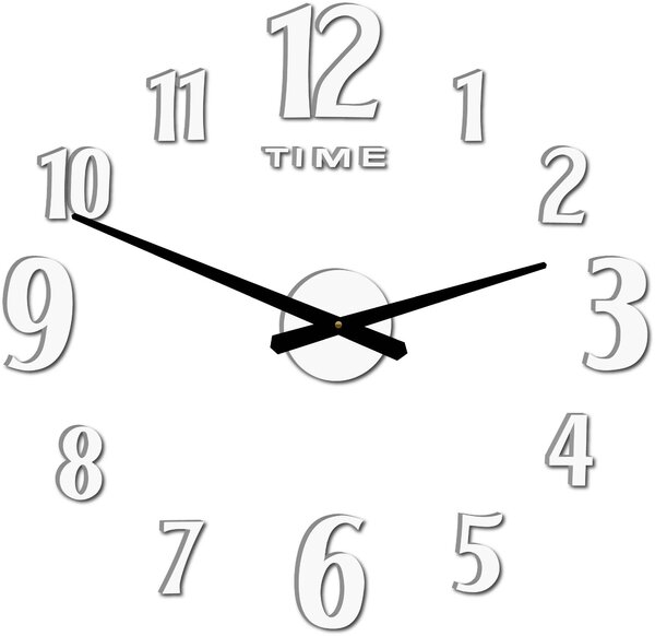Nástěnné hodiny - CARLOS 2D: Černá Ral 9005 Černé ručičky 80 cm 3556-25329 12P035-Wall clock