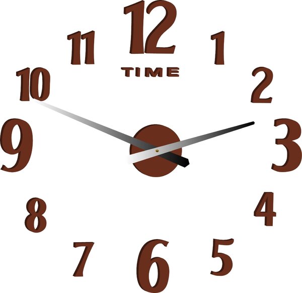 Nástěnné hodiny - CARLOS 2D: Černá Ral 9005 Černé ručičky 80 cm 3556-25329 12P035-Wall clock