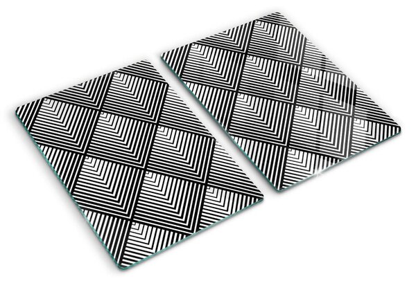 Skleněné krájecí prkénko Geometrie v černé a bílé ddk-nr-wm-00007963