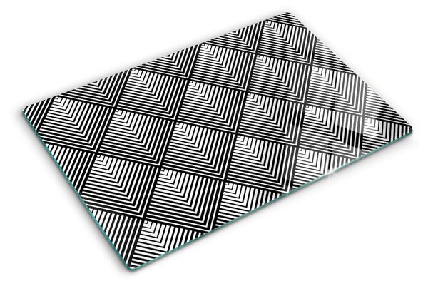 Skleněné krájecí prkénko Geometrie v černé a bílé ddk-nr-wm-00007963