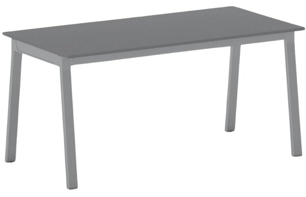 Jednací kancelářský stůl PRIMO BASIC, 160x80 cm, šedostříbrná podnož, grafit