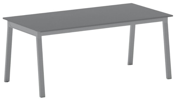Jednací kancelářský stůl PRIMO BASIC, 180x90 cm, šedostříbrná podnož, grafit
