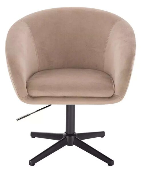 LuxuryForm DESIGN Židle VENICE VELUR na černém kříži - latte