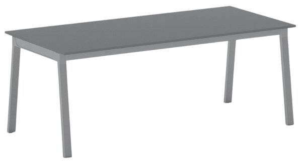 Jednací kancelářský stůl PRIMO BASIC, 200x90 cm, šedostříbrná podnož, grafit