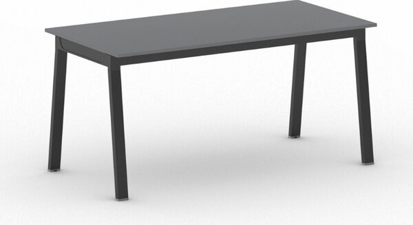 Jednací kancelářský stůl PRIMO BASIC, 160x80 cm, černá podnož, grafit