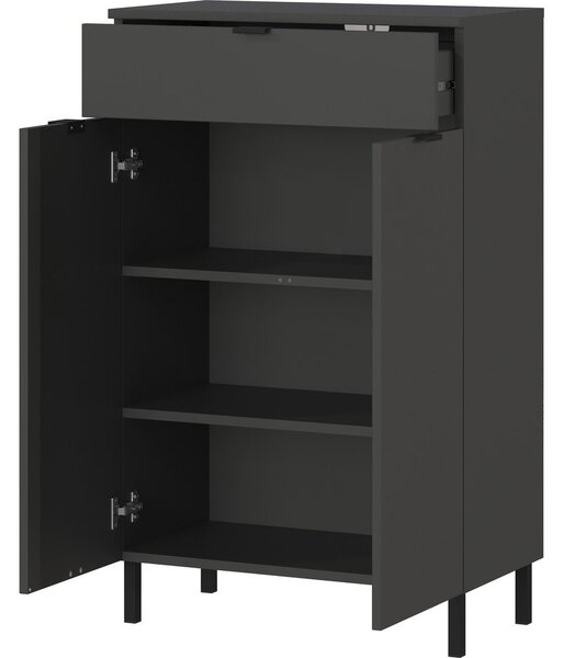 Antracitová vysoká koupelnová skříňka 60x97 cm Arcena – Germania