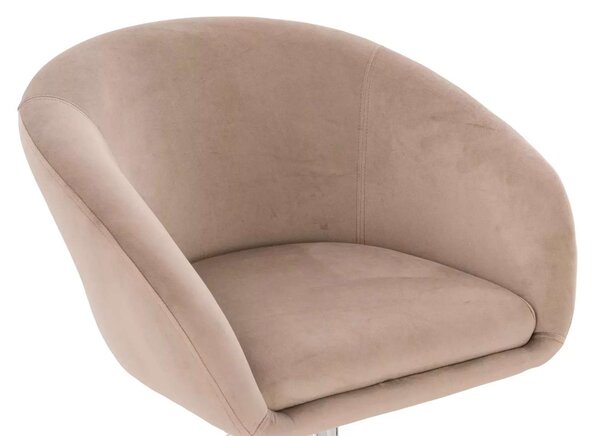LuxuryForm DESIGN Židle VENICE VELUR na stříbrné podstavě s kolečky - latte