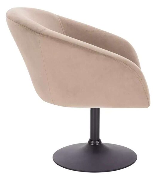 LuxuryForm DESIGN Židle VENICE VELUR na černém talíři - latte