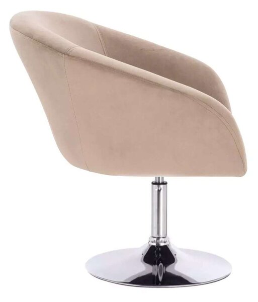 LuxuryForm DESIGN Židle VENICE VELUR na stříbrném talíři - latte