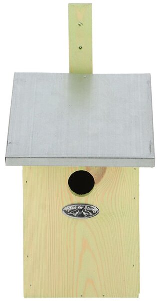 Ptačí budka Simi, 34x17x19,5 cm, dřevo/kov, hnědá