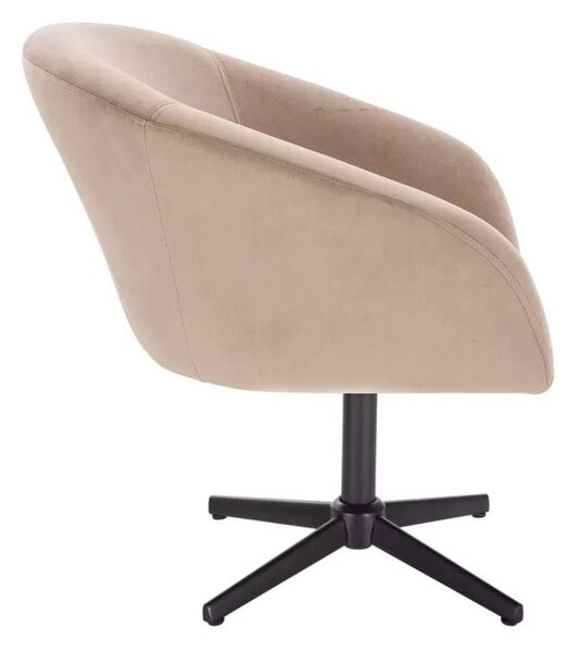 LuxuryForm DESIGN Židle VENICE VELUR na černém kříži - latte