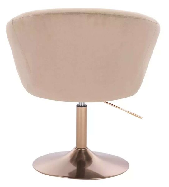 LuxuryForm DESIGN Židle VENICE VELUR na zlatém talíři - latte