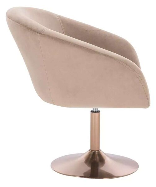 LuxuryForm DESIGN Židle VENICE VELUR na zlatém talíři - latte