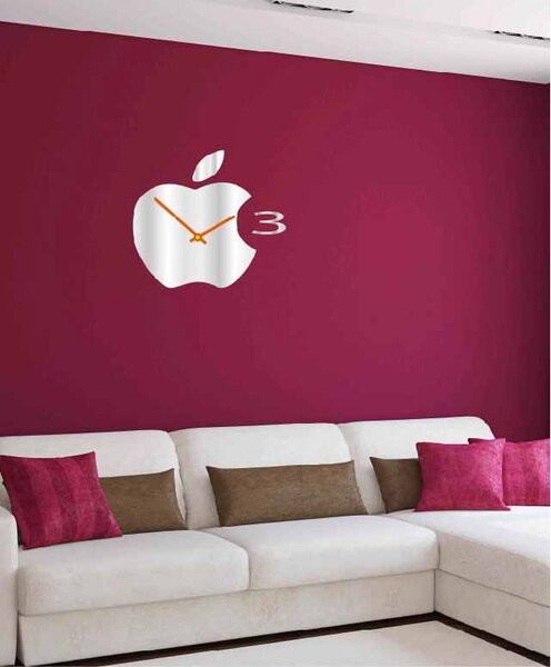 Stylesa - Nástěnné hodiny plastové do kuchyně APPLE, 35x35 cm X0021: Černá Ral 9005 Černé ručičky 3630-29113 X0021-HEU-