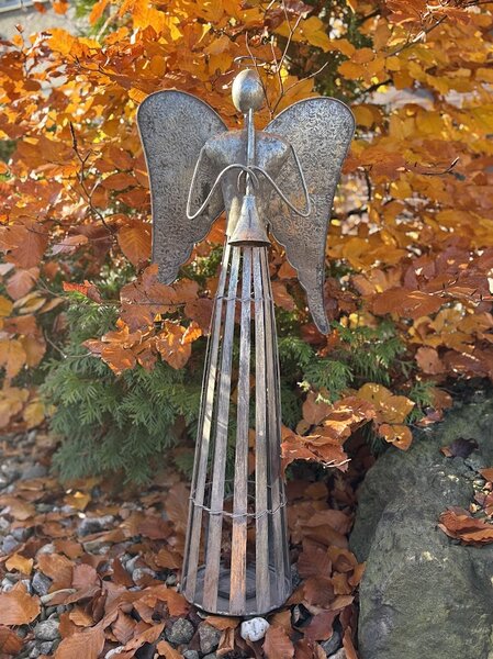 Anděl pohodář s flétnou patina 80cm