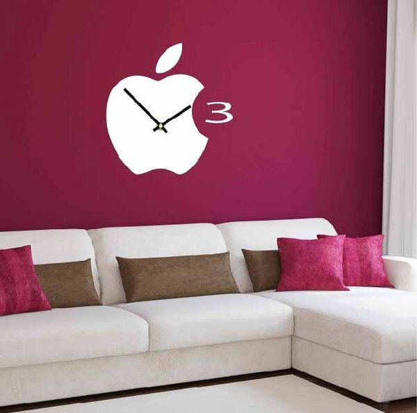Stylesa - Nástěnné hodiny plastové do kuchyně APPLE, 35x35 cm X0021: Černá Ral 9005 Černé ručičky 3630-29113 X0021-HEU-