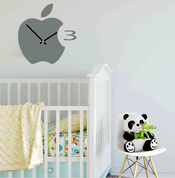 Stylesa - Nástěnné hodiny plastové do kuchyně APPLE, 35x35 cm X0021: Černá Ral 9005 Černé ručičky 3630-29113 X0021-HEU-